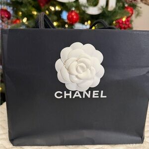 Chanel Black Satin Bag with gift bag